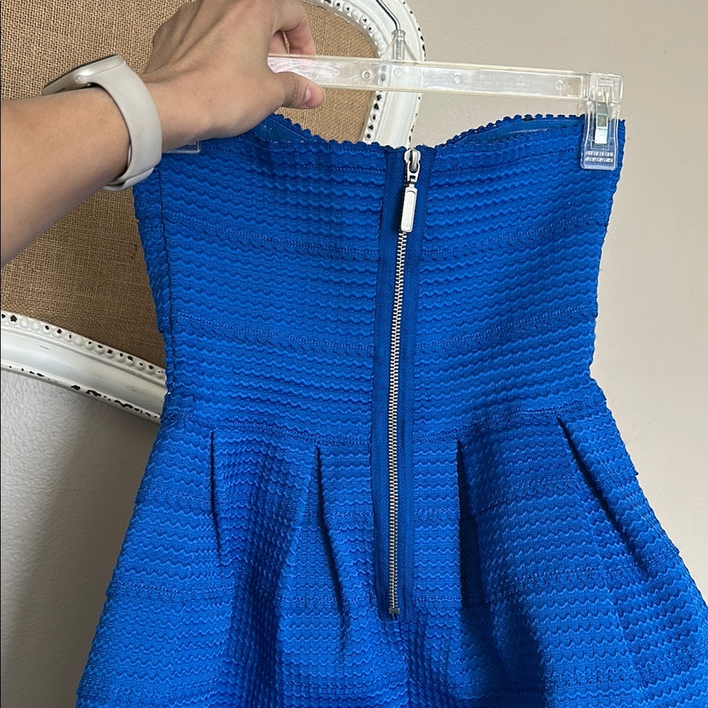 Blue Strapless Bandage Dress - Picture 4 of 5